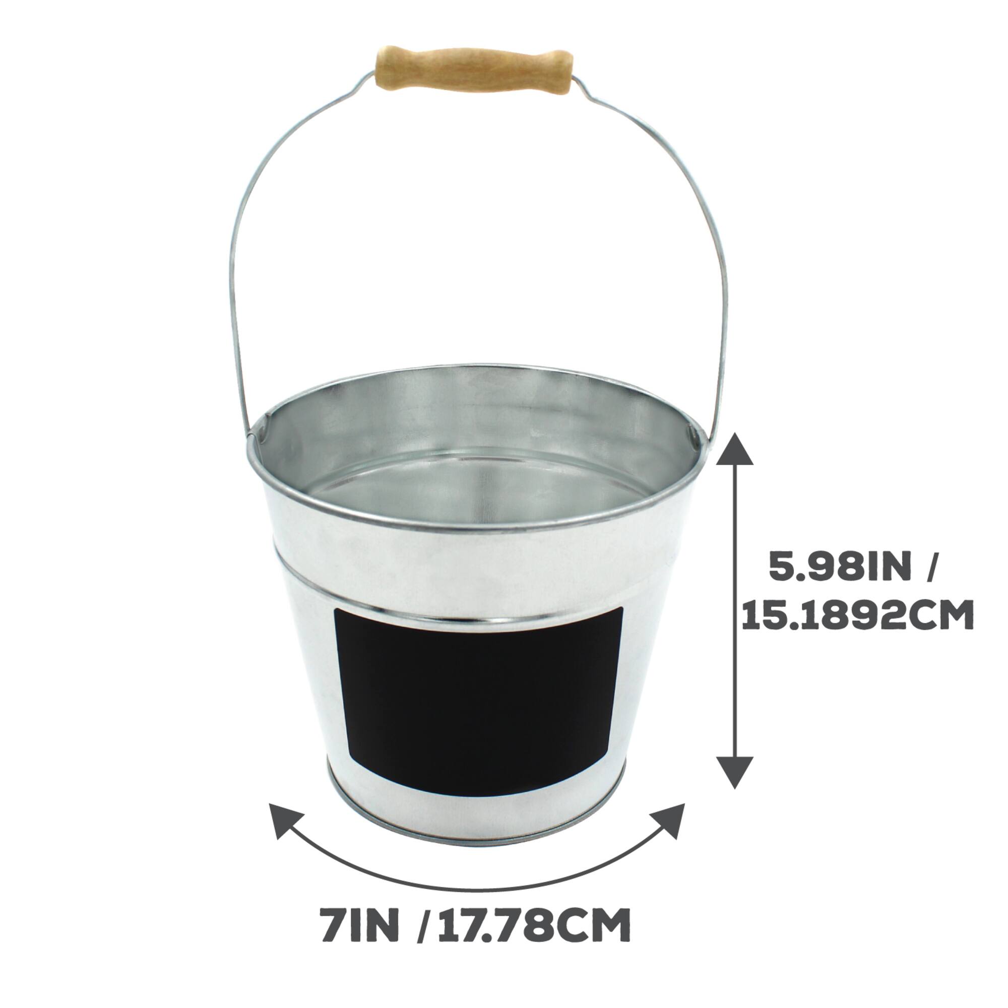 ArtSkills® Large Galvanized Metal Bucket with Chalkboard Panel, 3ct.